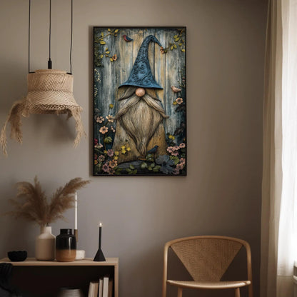 Gnome , Whimsical Garden Cottagecore canvas wall art shown in a styled room (view 2)