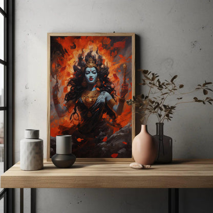Goddess Kali , Hindu Divine Feminine canvas wall art, ready to hang (view 2)