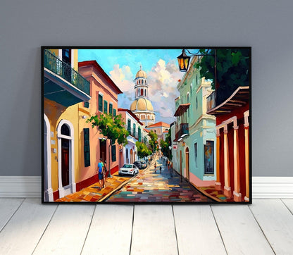 Old San Juan , Puerto Rico Colonial canvas print, premium giclée wall art