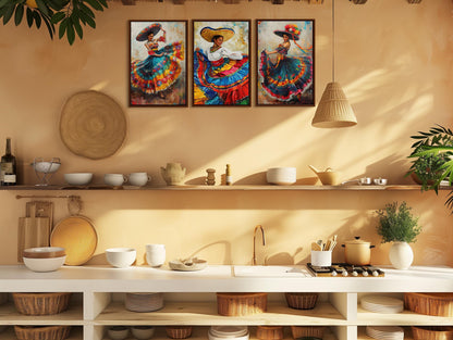 Mexican Folk Dance canvas wall art, gallery-wrapped or framed