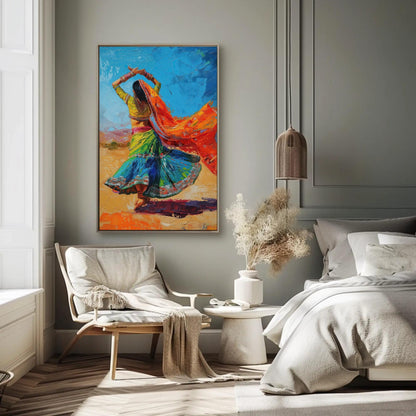 Indian Folk Dance Painting canvas wall art, statement décor (view 2)