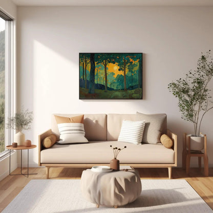 Sacred Grove canvas wall art shown in a living room (view 2)