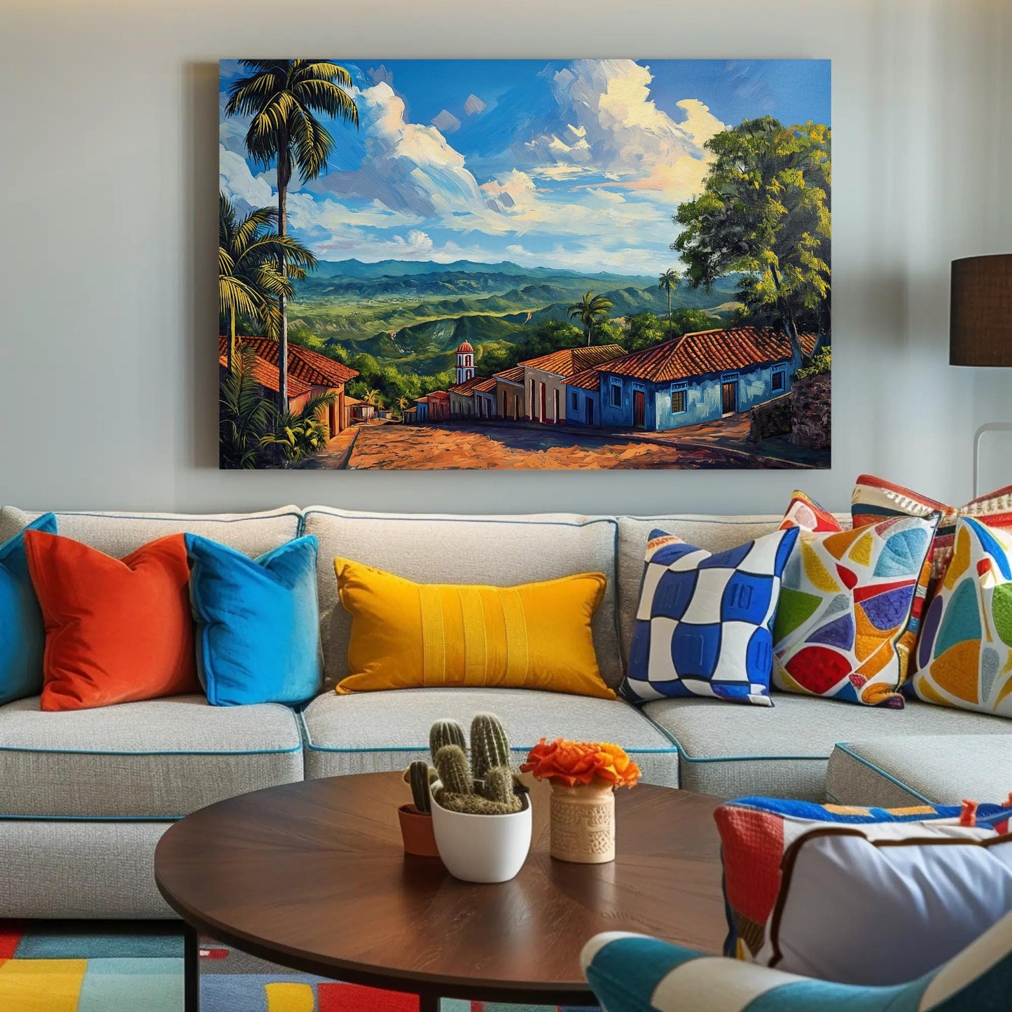 Puerto Rico Mountain , Boricua Landscape canvas wall art, statement décor