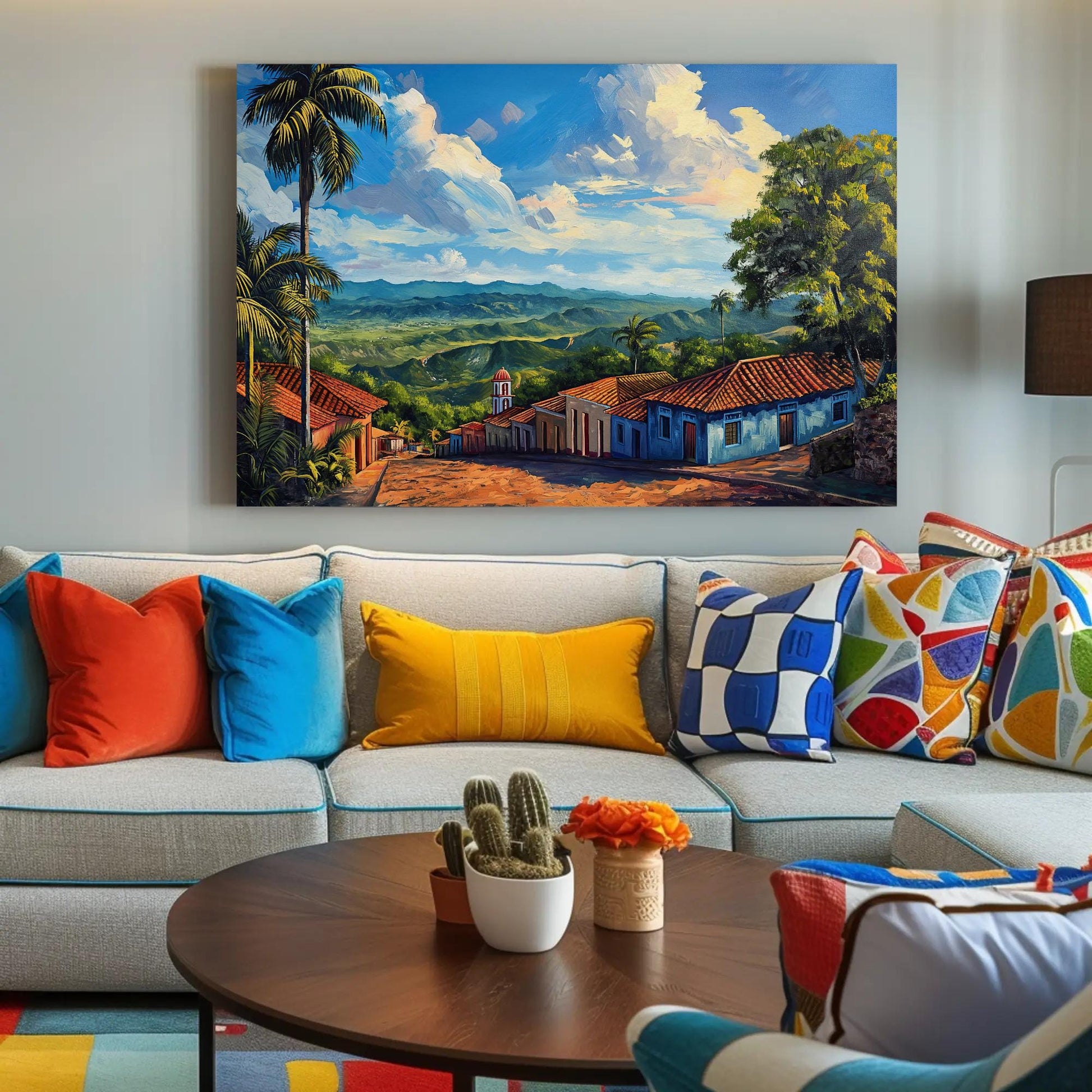 Puerto Rico Mountain , Boricua Landscape canvas wall art, statement décor