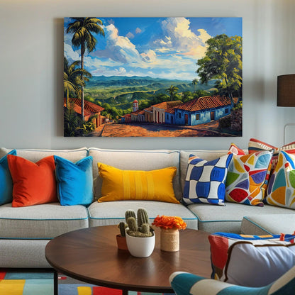 Puerto Rico Mountain , Boricua Landscape canvas wall art, statement décor