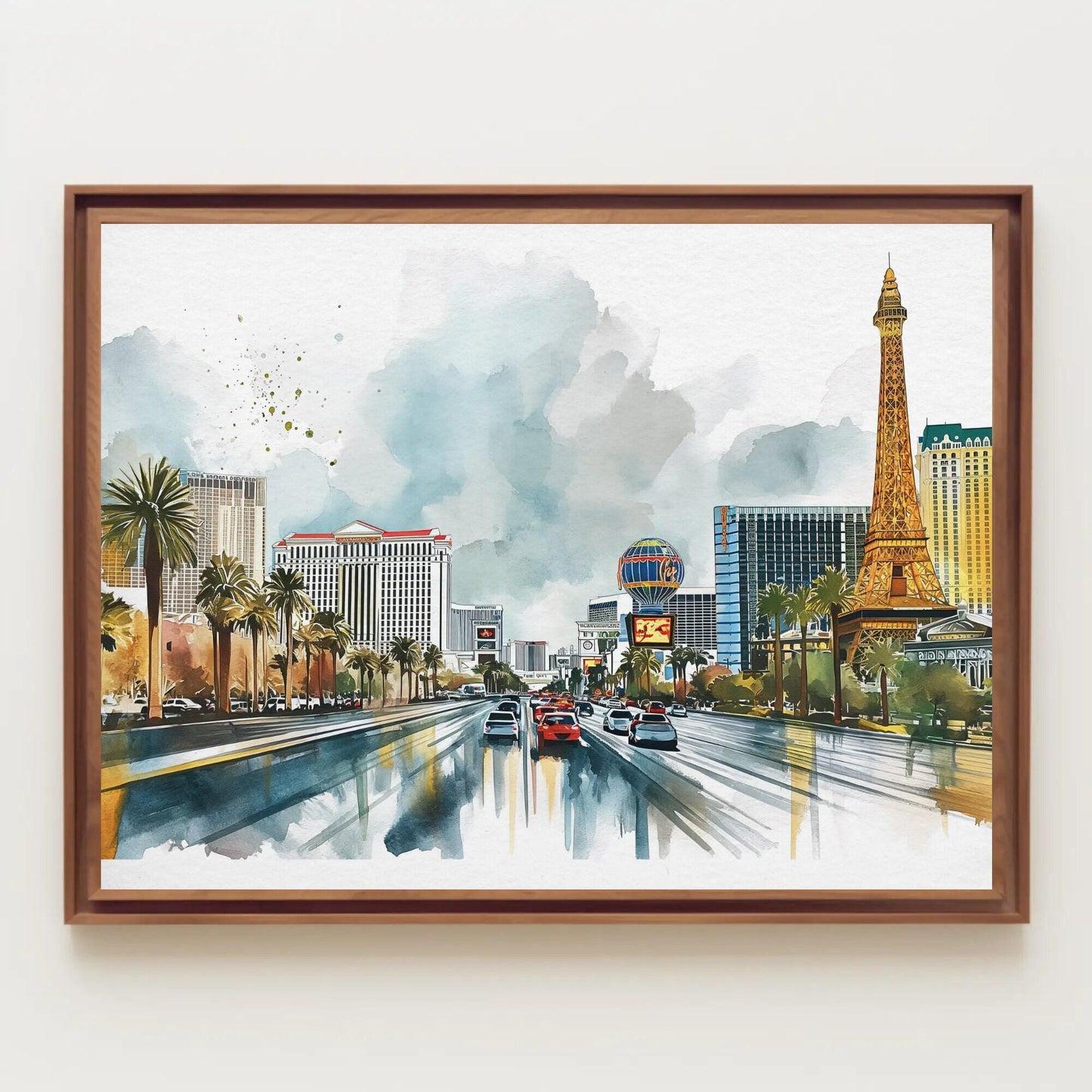 Las Vegas Strip art deco canvas wall art, ready to hang