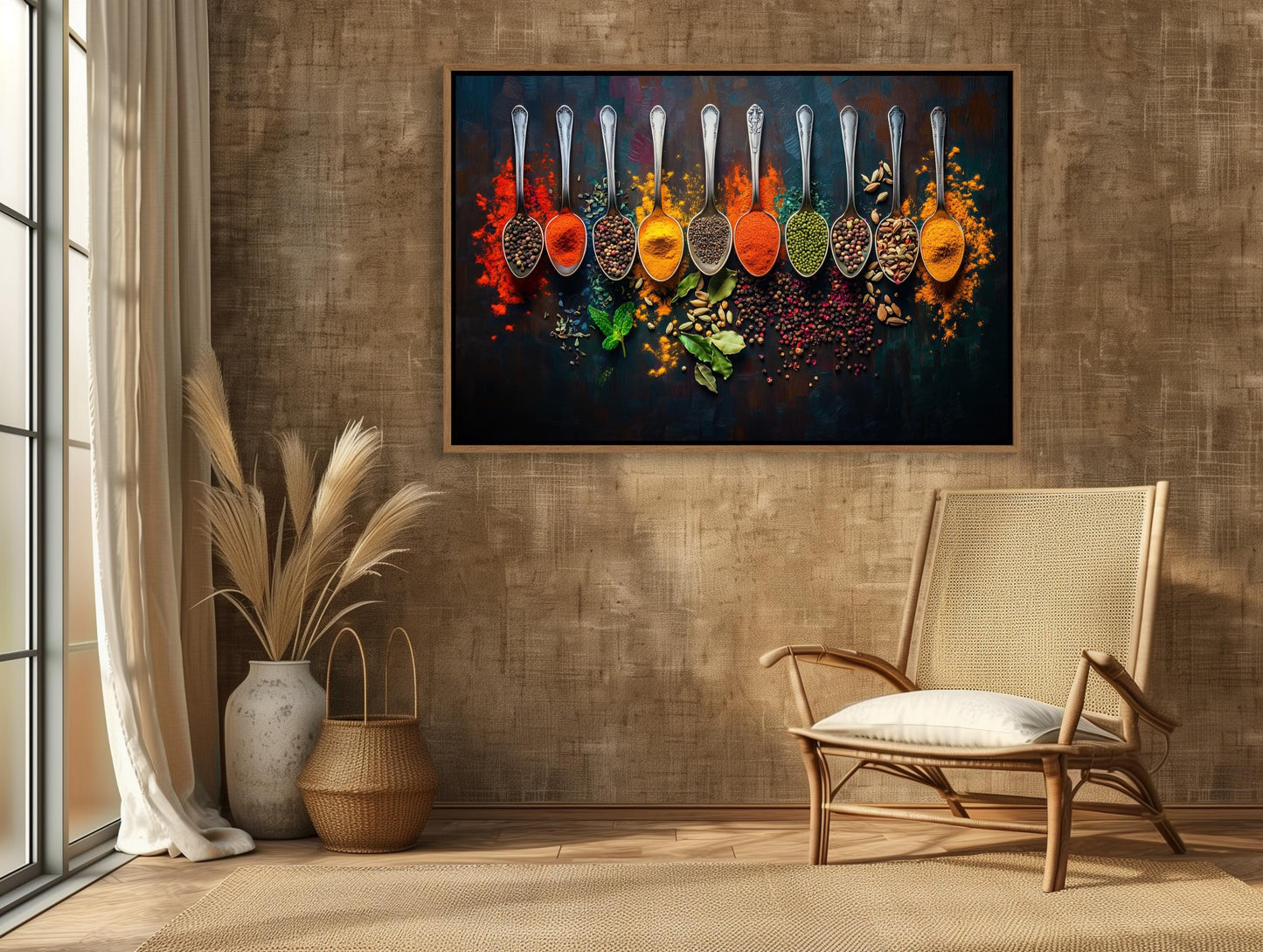 Spices and Spoon canvas wall art shown in a styled interior (view 2)
