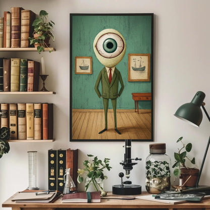 Surreal Eye Head canvas wall art shown in a styled room (view 3)