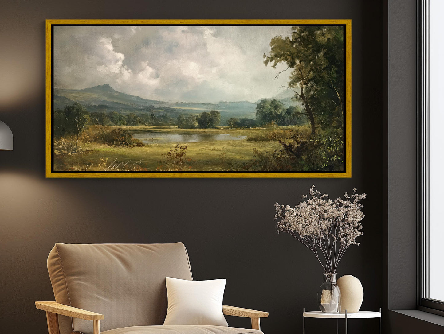 Countryside Landscape , Rustic Vintage vintage canvas wall art for the home