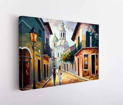 San Juan Puerto Rico , Boricua Cityscape Art canvas wall art, ready to hang