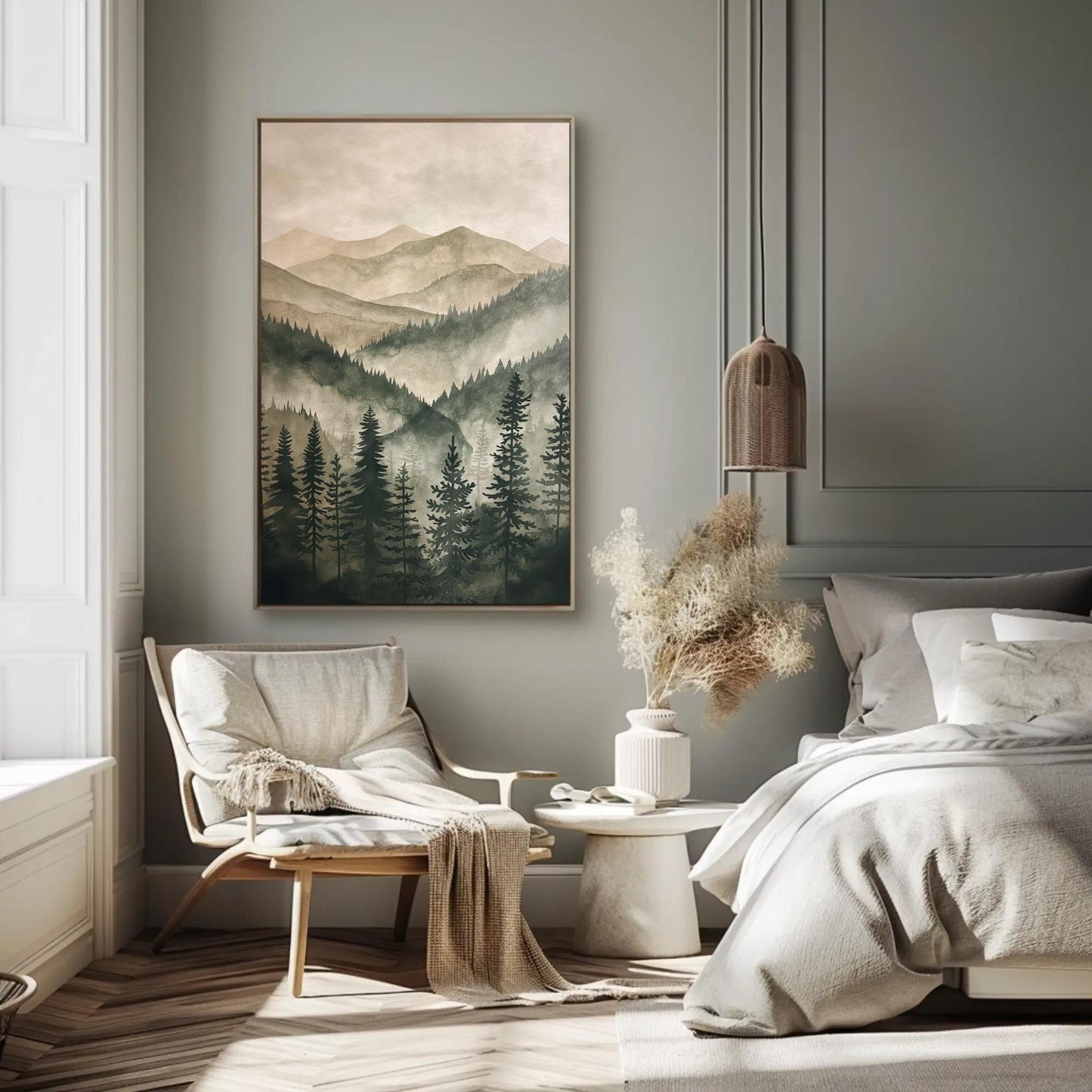 Green Mountain Pine Tree canvas print, premium giclée wall art