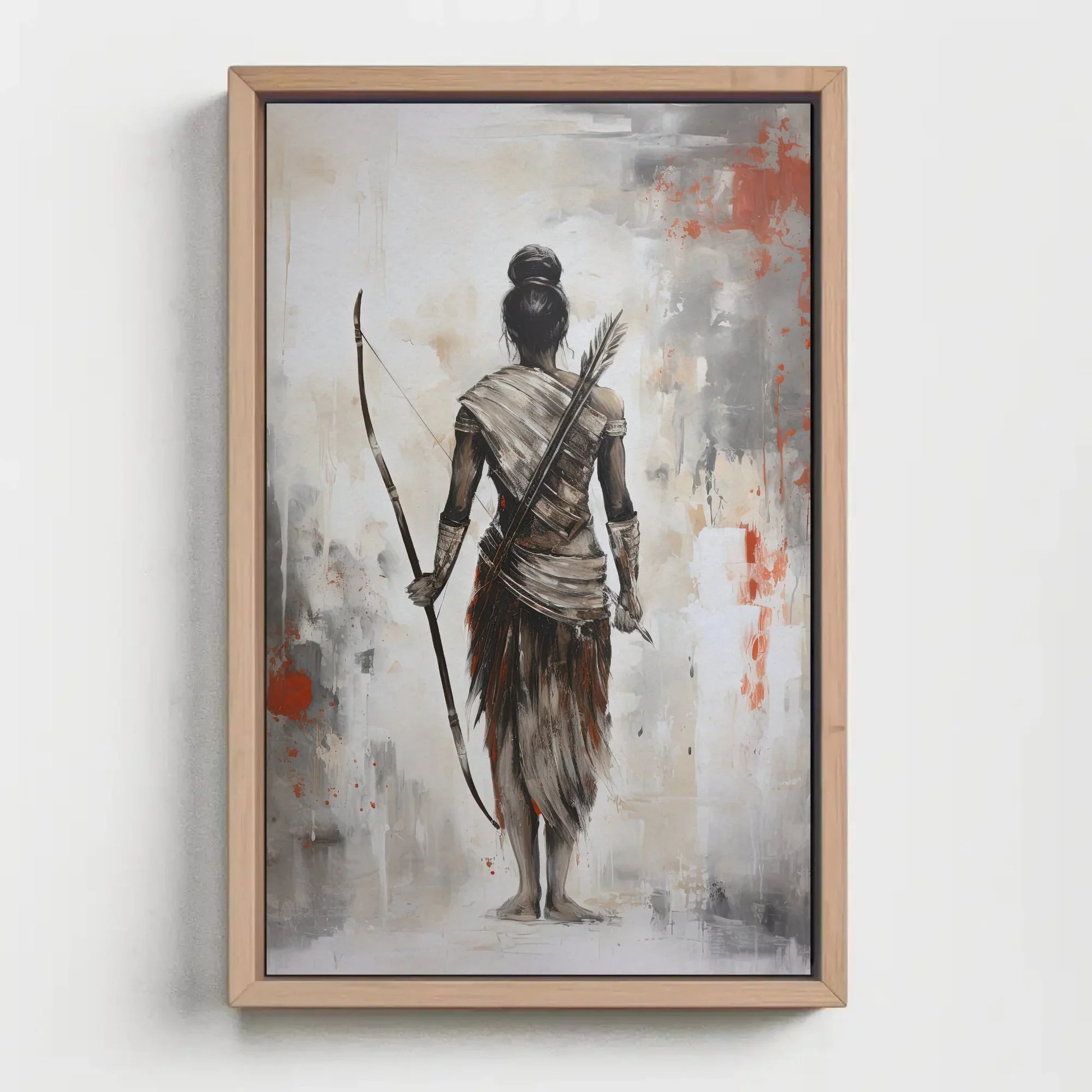 Lord Ram Abstract Canvas Painting, Lord Ram Poster Print, Hindu God Wall Art, Indian Home Decor, Religious Artwork, Indian Painting Wall Art – Canvas Print