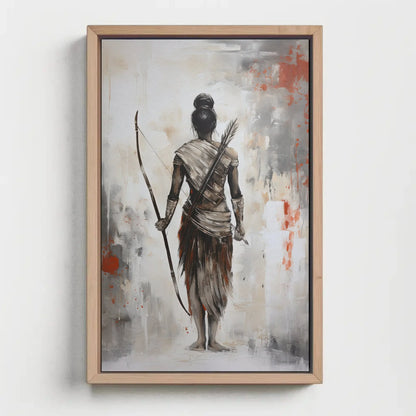 Lord Ram Abstract Canvas Painting, Lord Ram Poster Print, Hindu God Wall Art, Indian Home Decor, Religious Artwork, Indian Painting Wall Art – Canvas Print