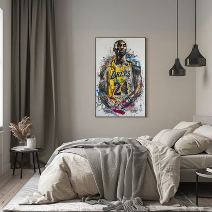 Kobe Bryant , Lakers Graffiti Basketball canvas wall art, gallery-wrapped or framed