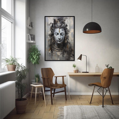 Lord Shiva , Hindu Meditation Room Wall canvas wall art, gallery-wrapped or framed (view 2)