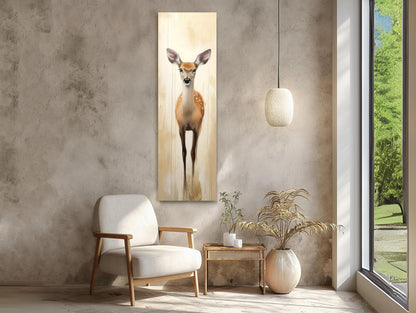 Abstract Deer canvas wall art shown in a living room (view 3)