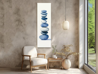 Minimalist Zen canvas wall art shown in a styled interior