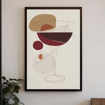 Boho Wine Glass Prints canvas wall art shown in a styled room (view 3)