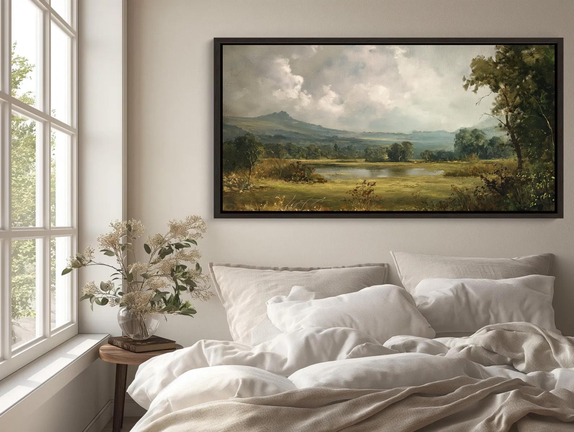 Countryside Landscape , Rustic Vintage vintage canvas wall art, ready to hang