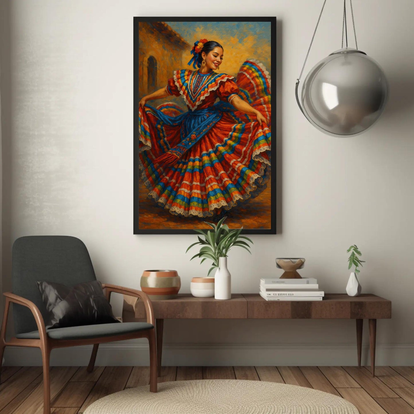 Mexican Folkloric Dancer canvas wall art, statement décor