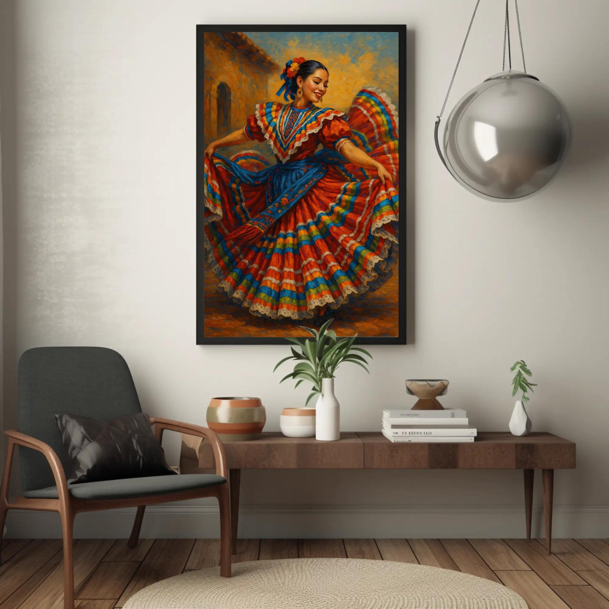 Mexican Folkloric Dancer canvas wall art, statement décor