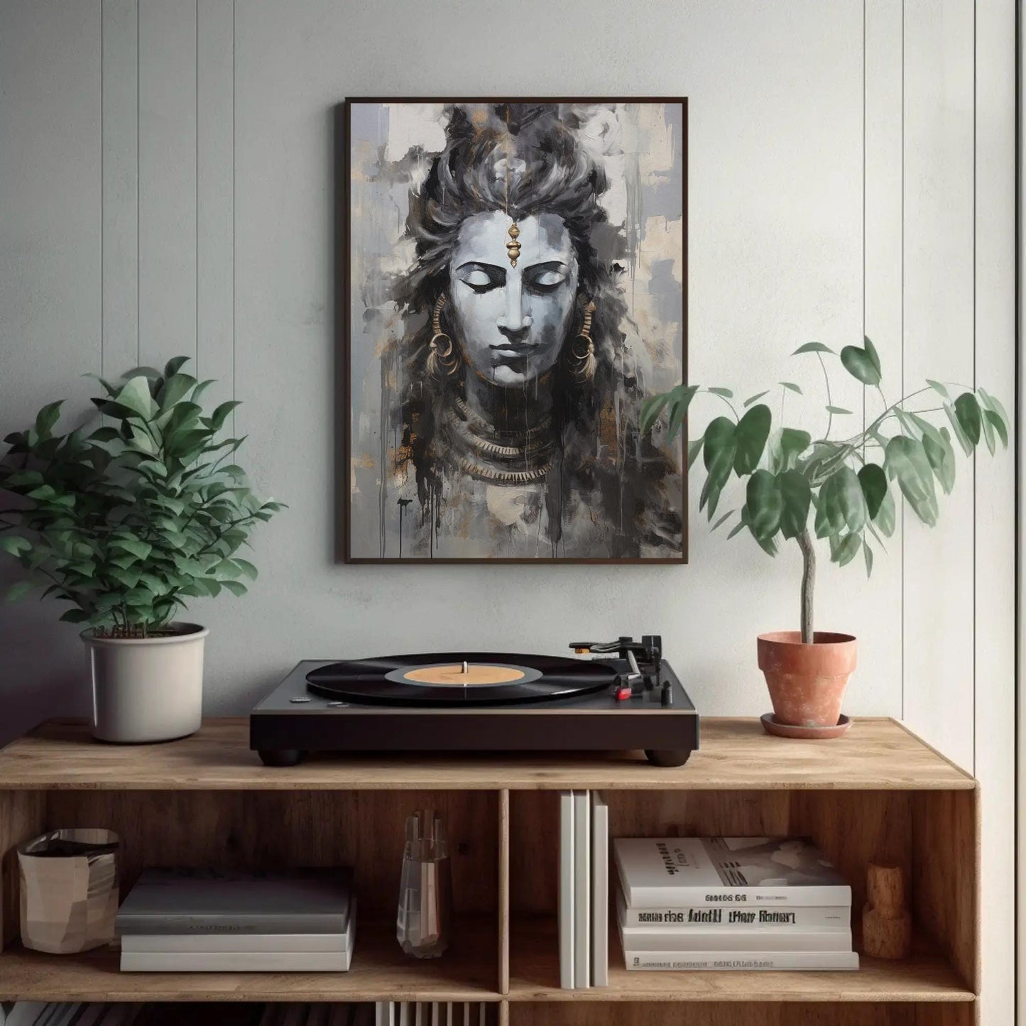 Lord Shiva , Hindu Meditation Room Wall canvas print, premium giclée wall art