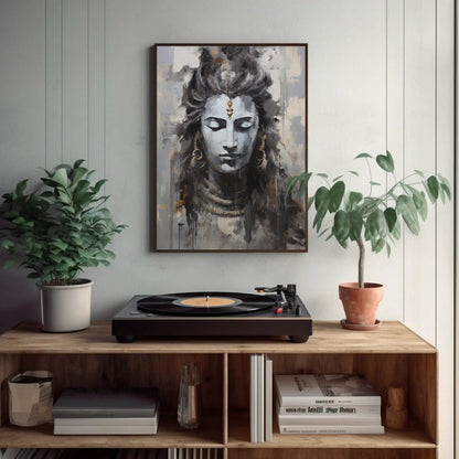 Lord Shiva , Hindu Meditation Room Wall canvas print, premium giclée wall art