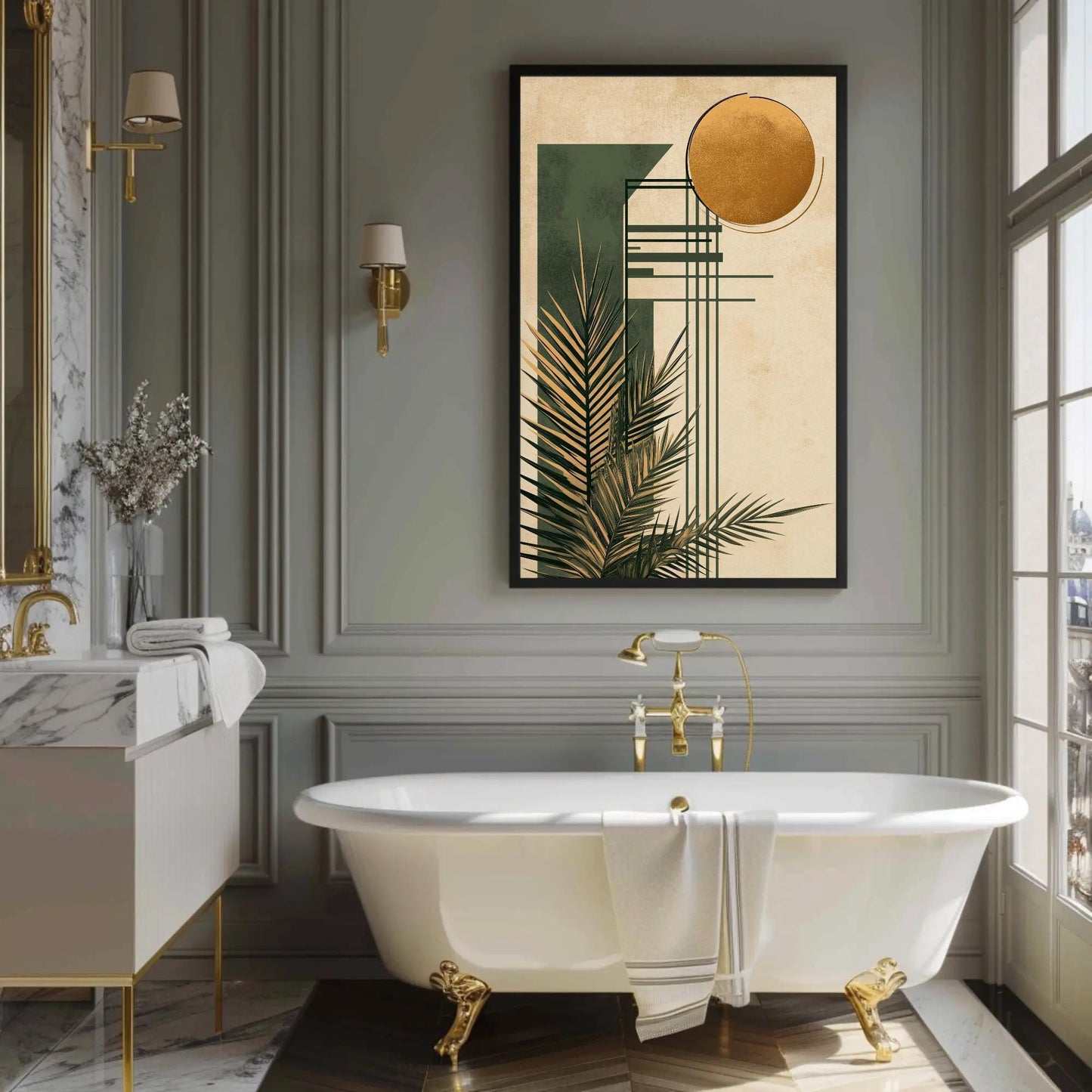 Sage Green canvas print, premium giclée wall art
