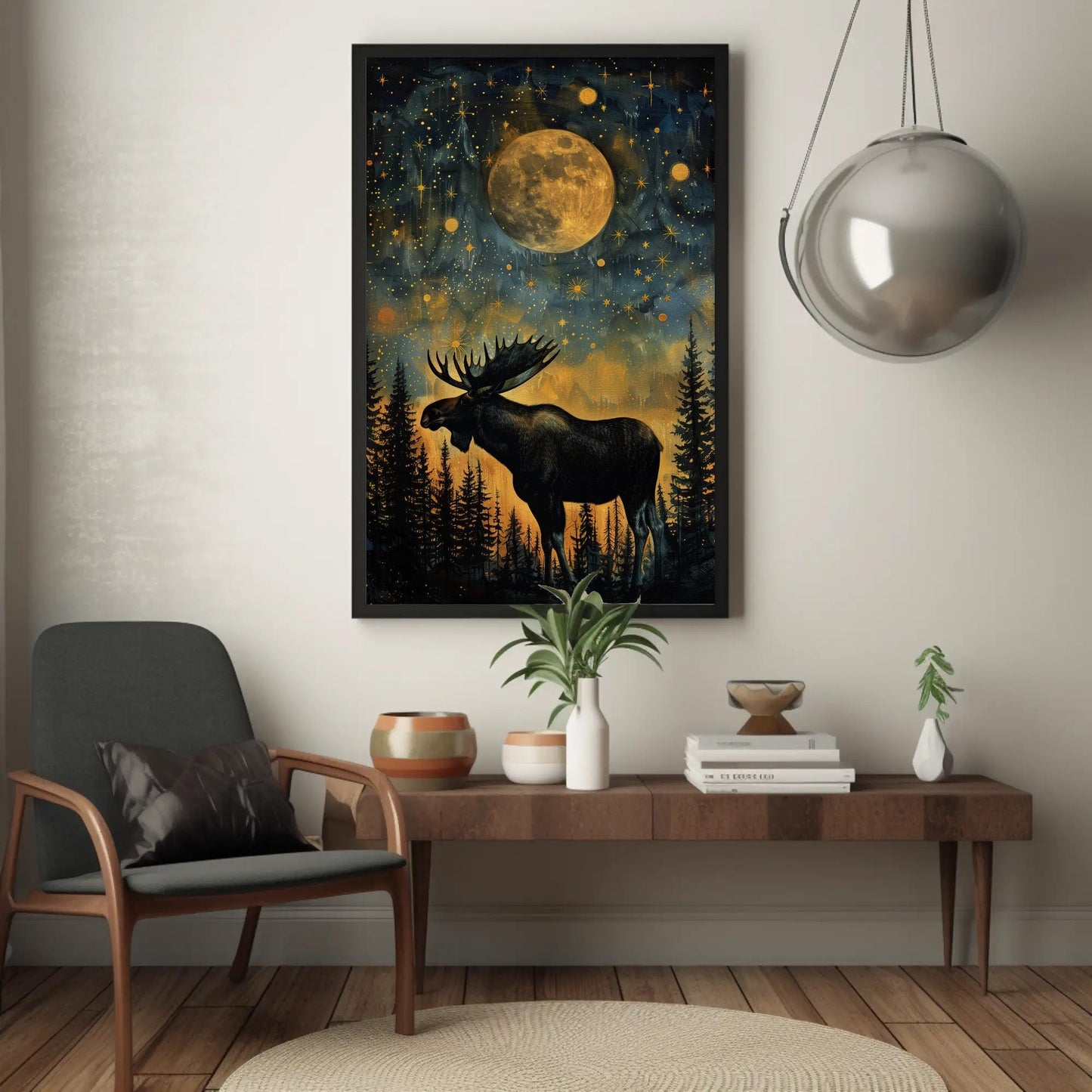 Moose canvas wall art, statement décor