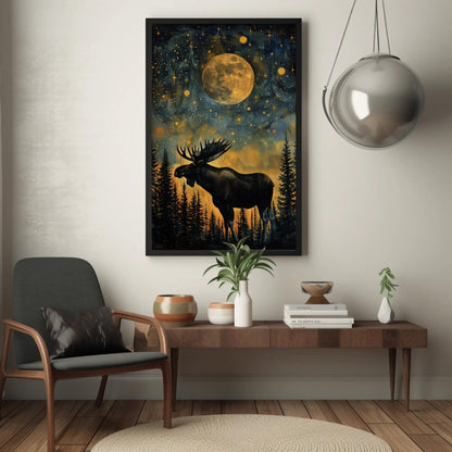 Moose canvas wall art, statement décor