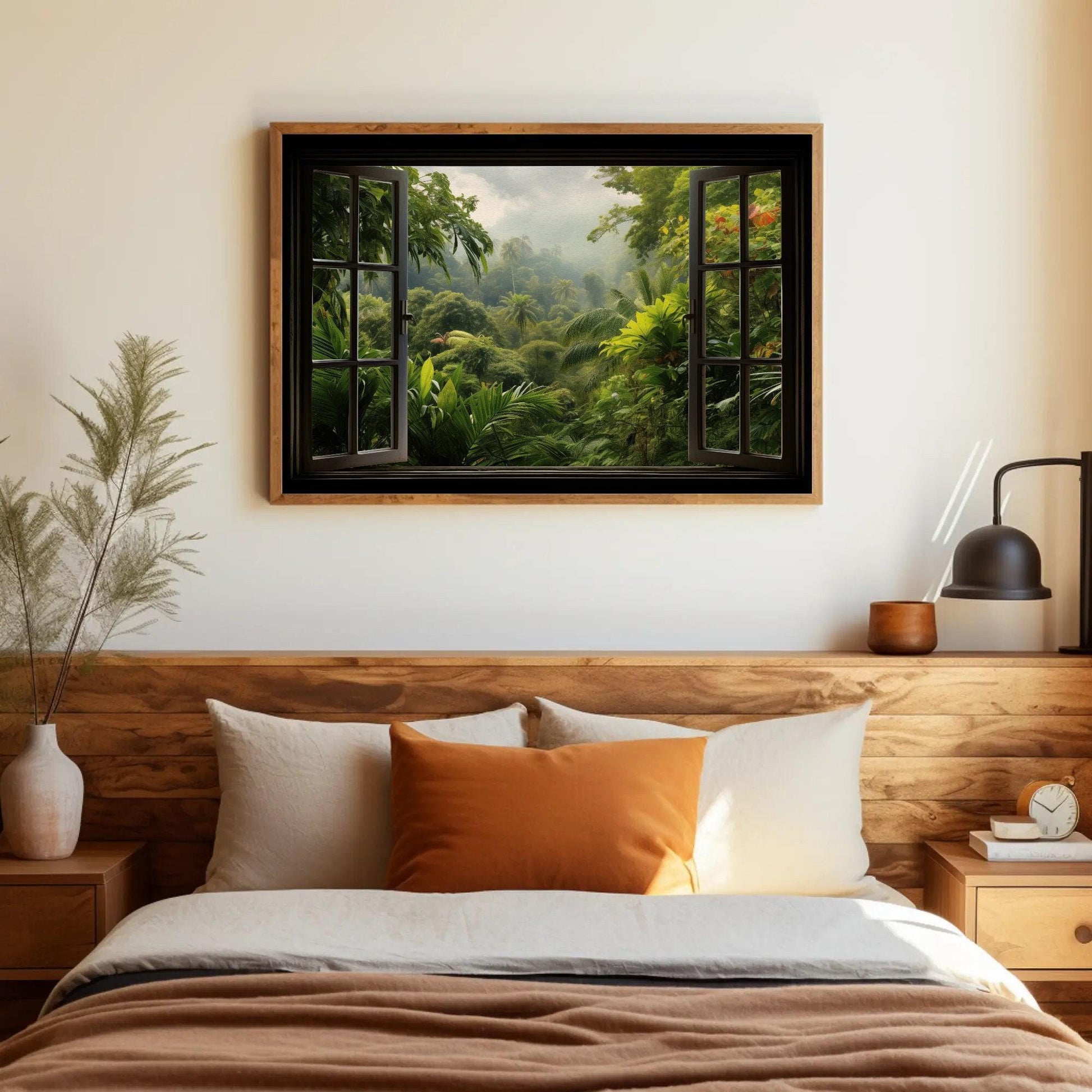 Tropical Jungle canvas wall art, gallery-wrapped or framed