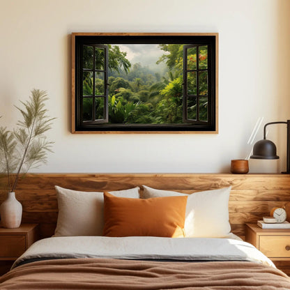 Tropical Jungle canvas wall art, gallery-wrapped or framed