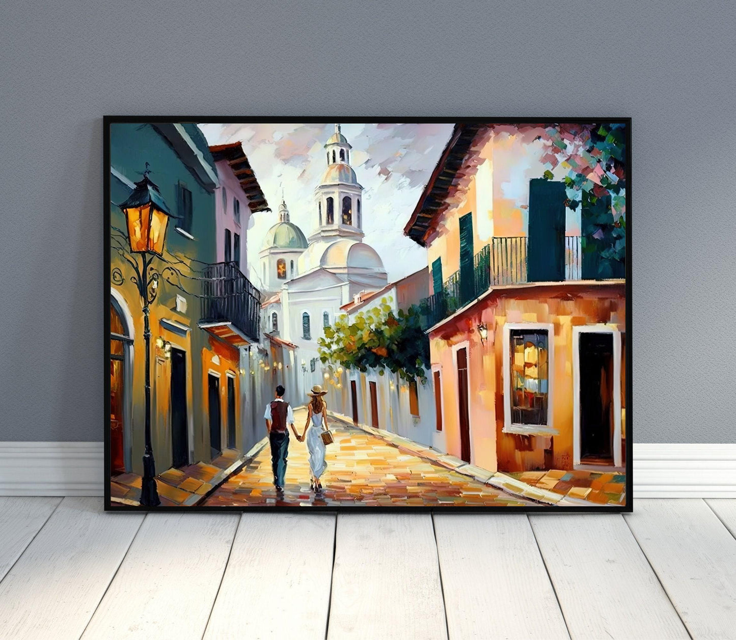 San Juan Puerto Rico , Boricua Cityscape Art canvas wall art, statement décor