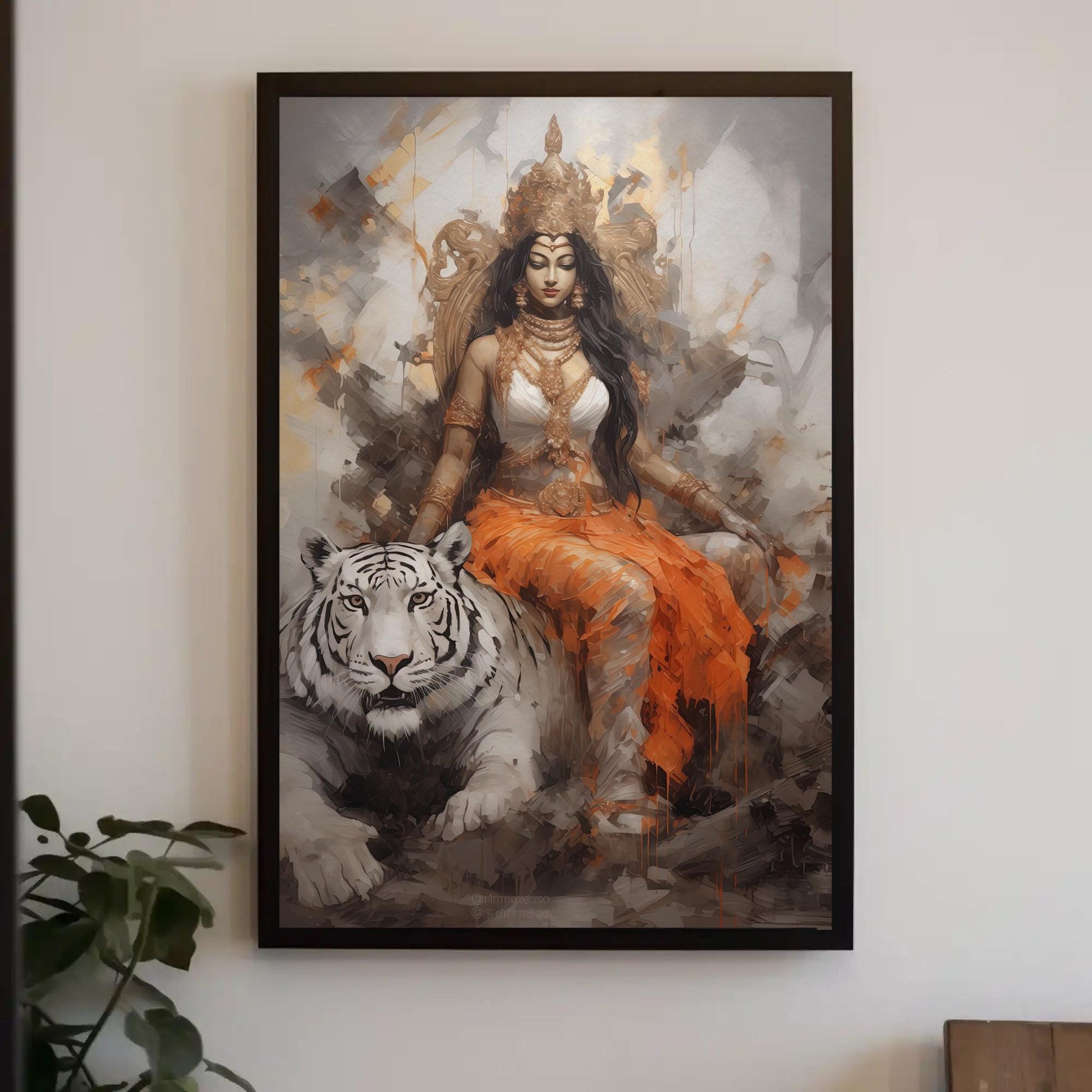 Goddess Durga canvas wall art, ready to hang