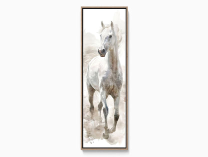 White Horse farmhouse canvas wall art, ready to hang