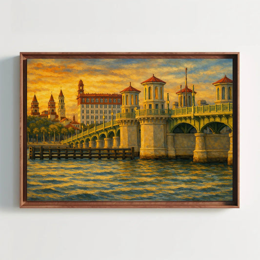 Bridge of Lions Canvas Print – St. Augustine Wall Art | Florida Coastal Decor