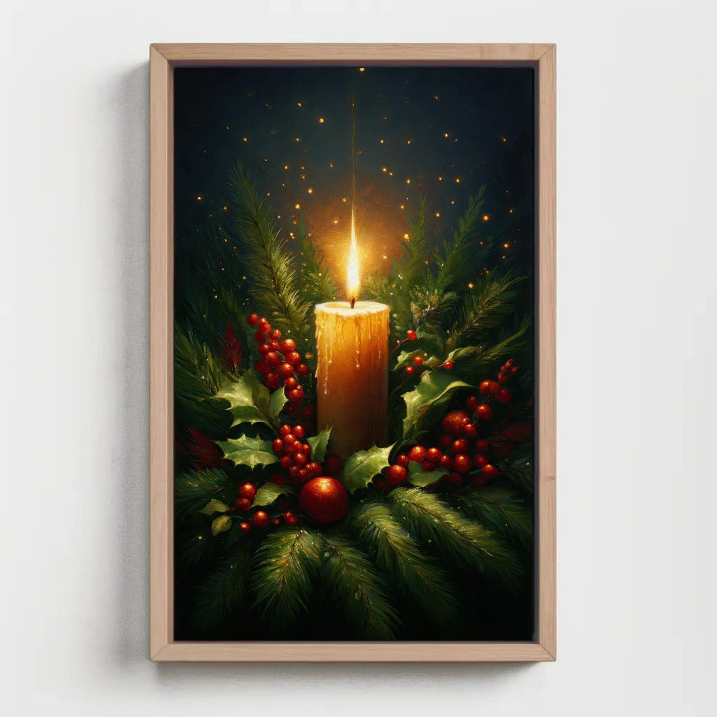 Christmas Candle canvas wall art shown in a styled room (view 4)