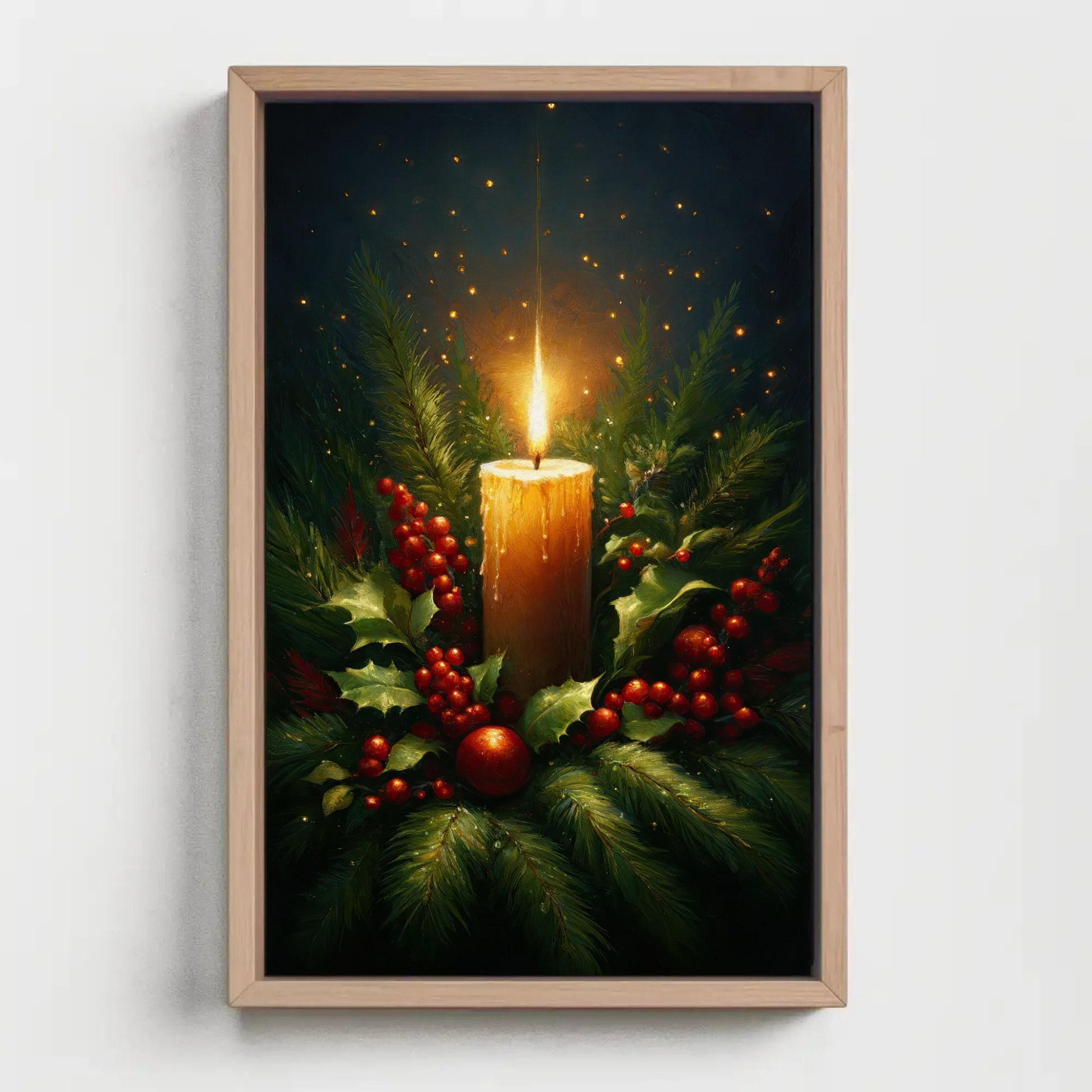 Christmas Candle canvas wall art shown in a styled room (view 4)