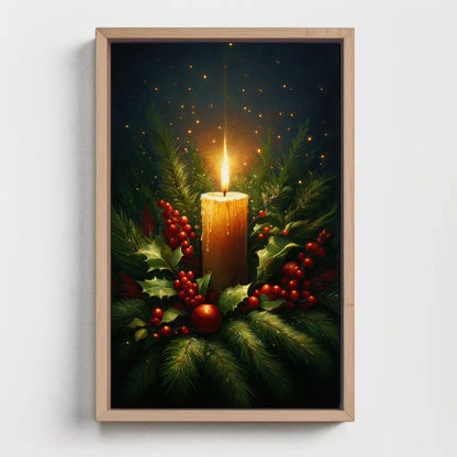 Christmas Candle canvas wall art shown in a styled room (view 4)