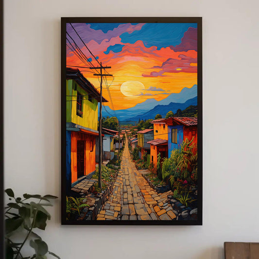 El Salvador Colorful Canvas Print, Salvadorian Heritage Wall Art