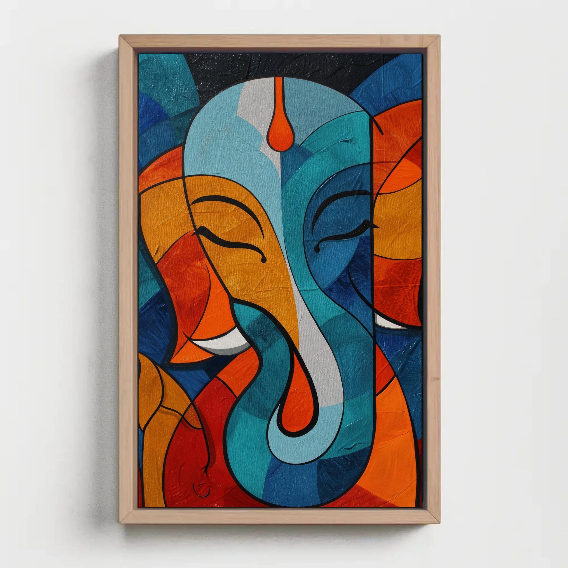Abstract Ganesha , Modern Hindu modern canvas wall art, ready to hang