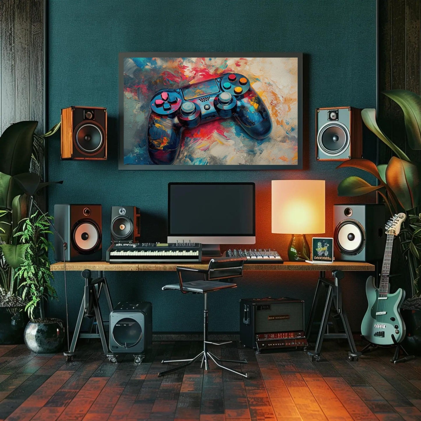 Game Controller Canvas Print – Vibrant Gamer Room Decor | Framed Wall Art