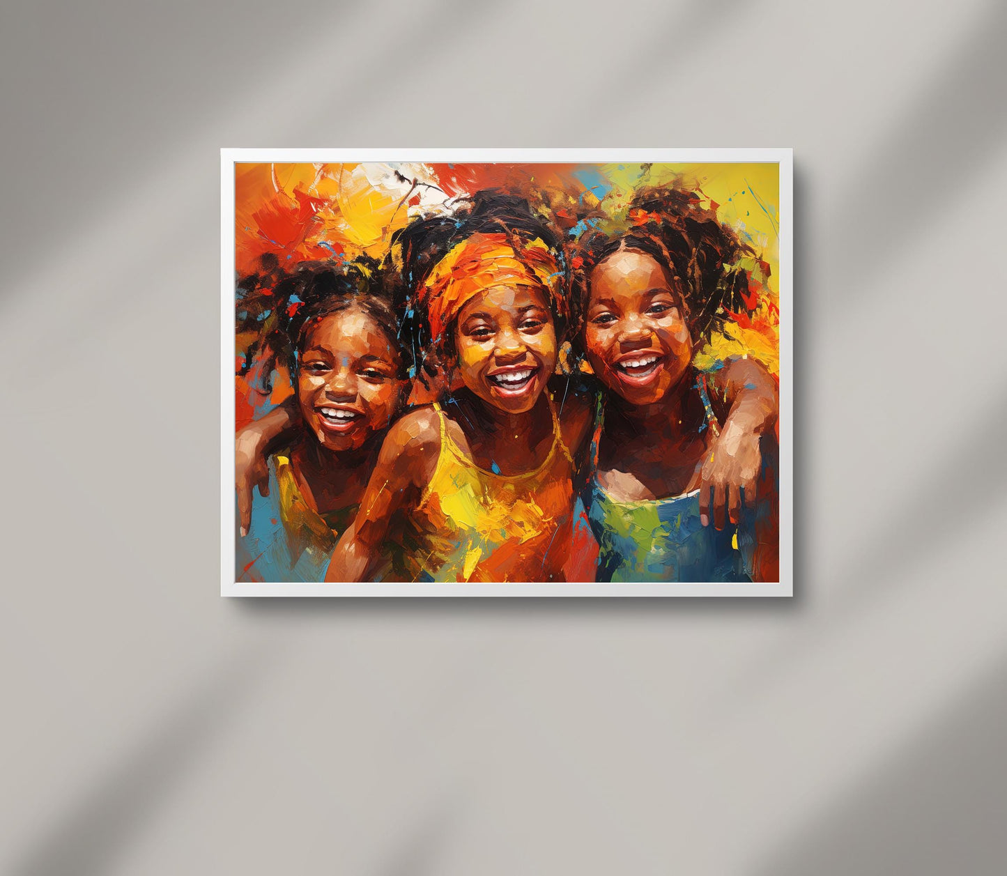 African Sisters , Black Sisterhood canvas wall art, gallery-wrapped or framed