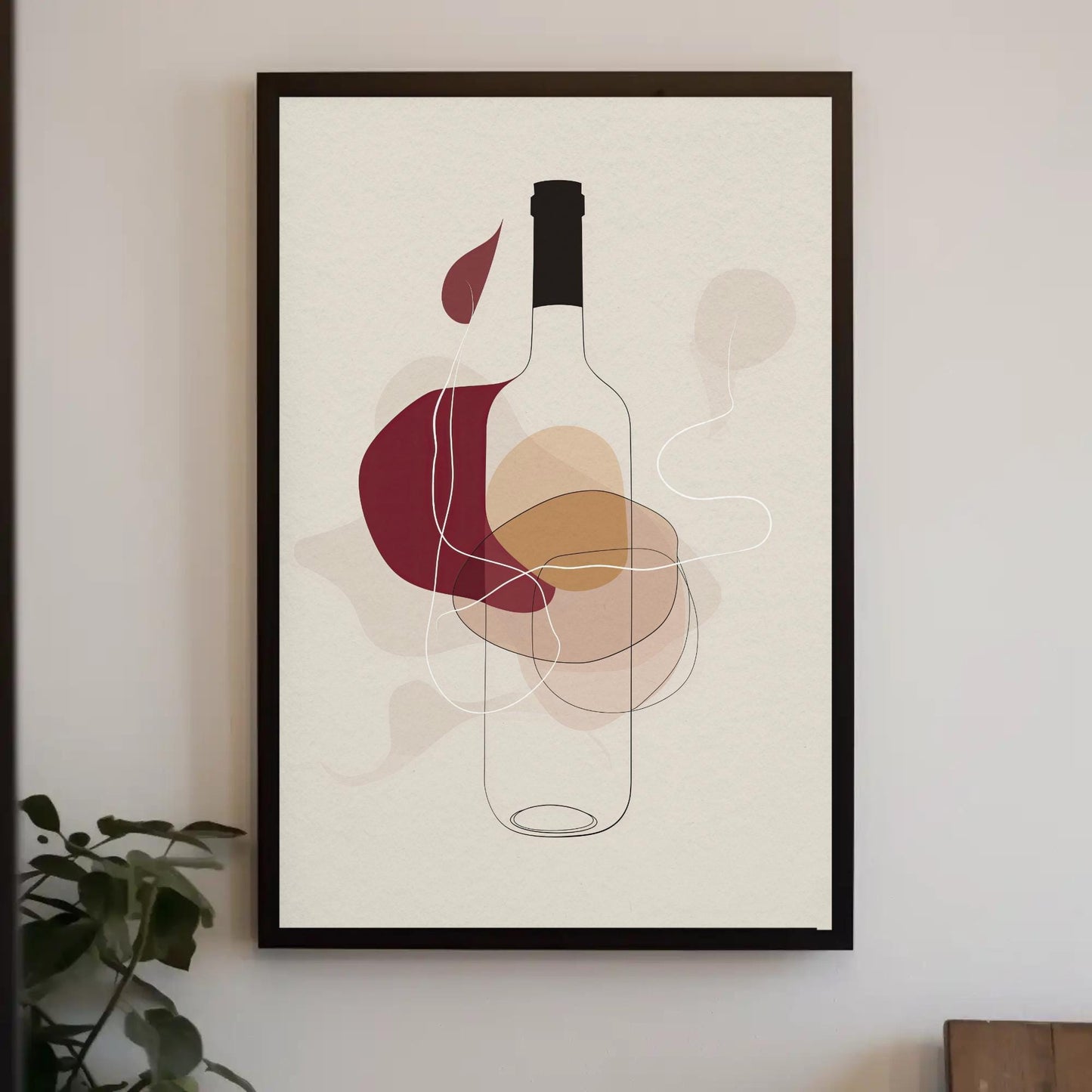 Boho Wine Glass Prints canvas wall art, gallery-wrapped or framed