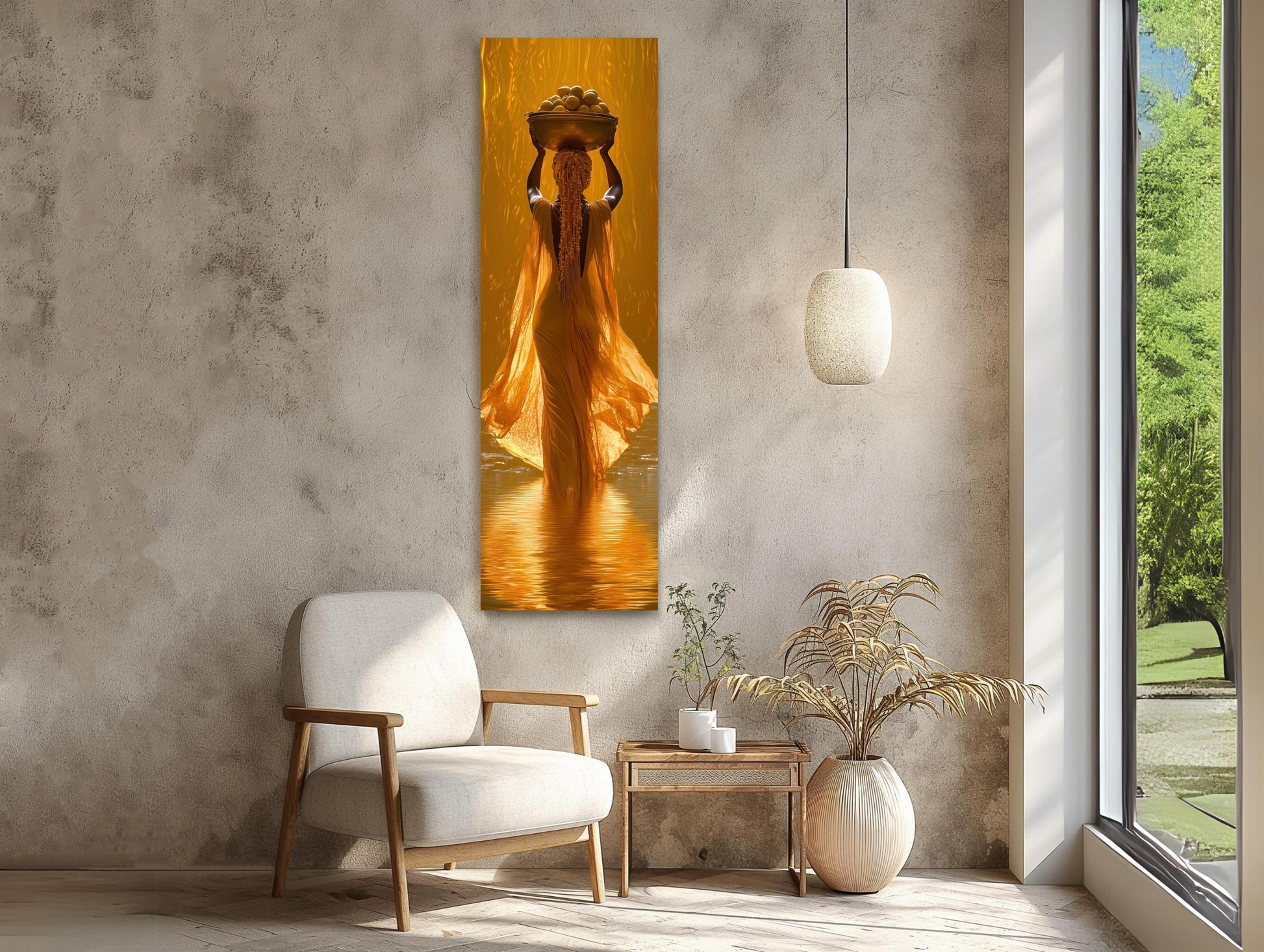 African Woman canvas wall art shown in a styled room (view 3)