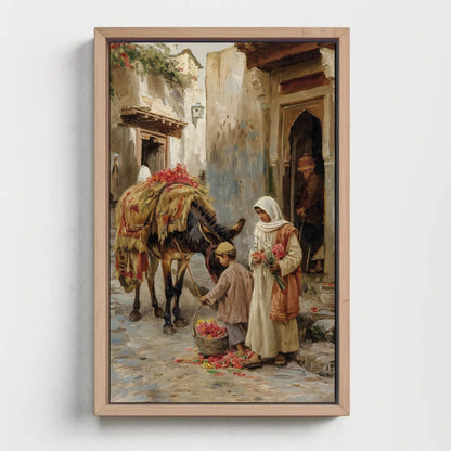 Arabian Street canvas wall art in gold tones