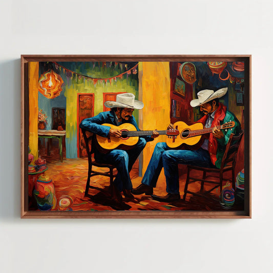 Mariachi Guitarist Canvas Print, Mexican Music Wall Art