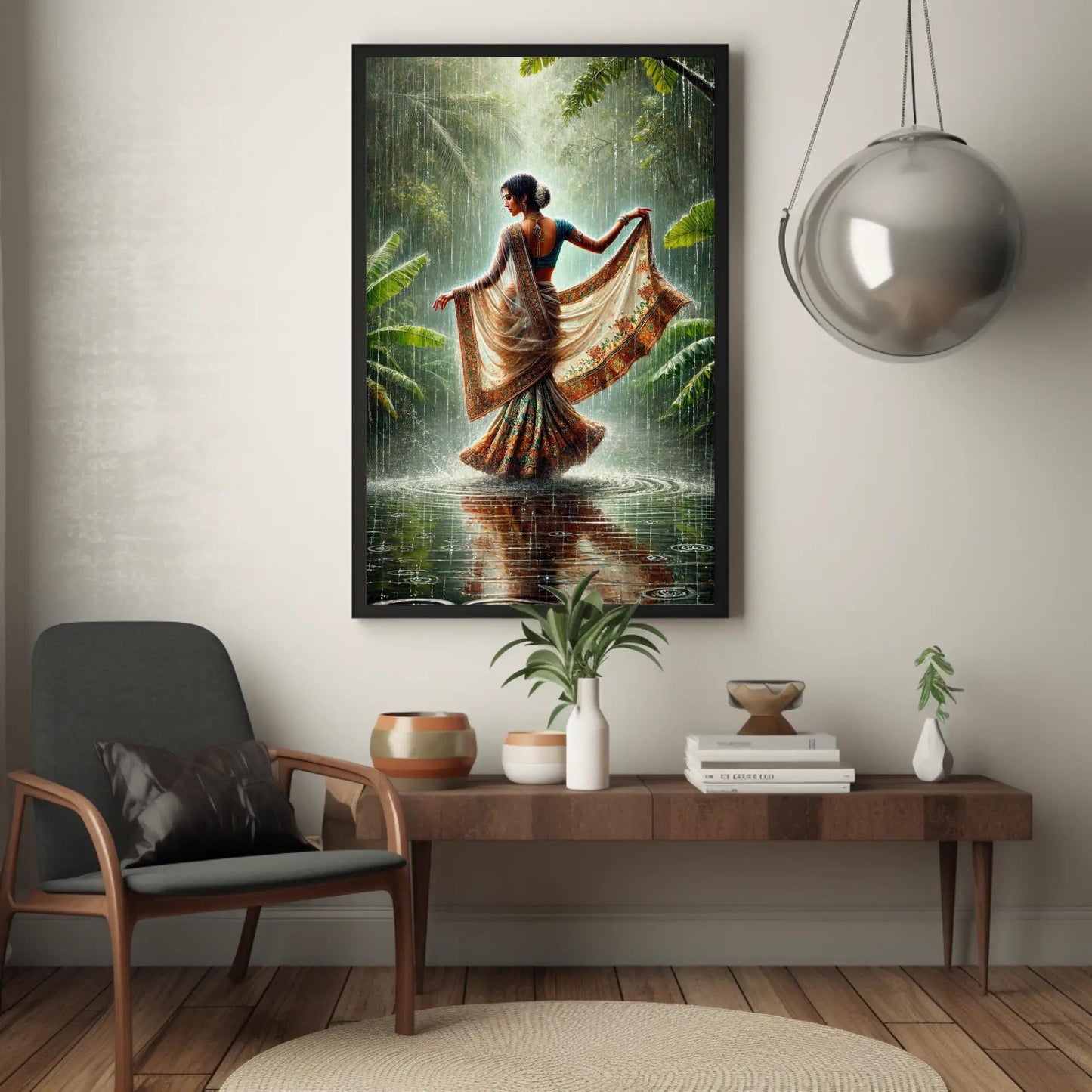 Indian Woman traditional canvas wall art, ready to hang