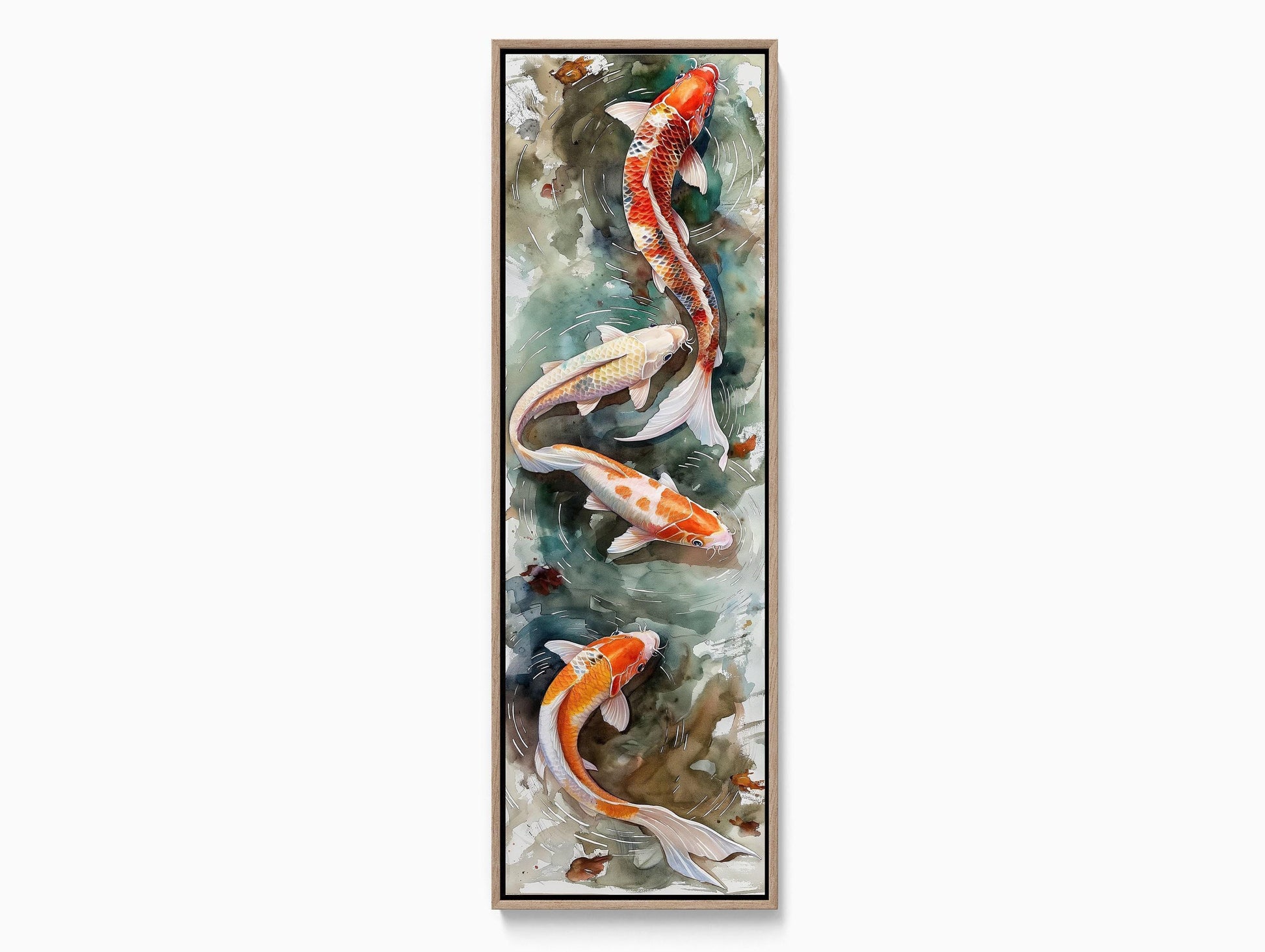 Koi Fish Pond canvas wall art, gallery-wrapped or framed