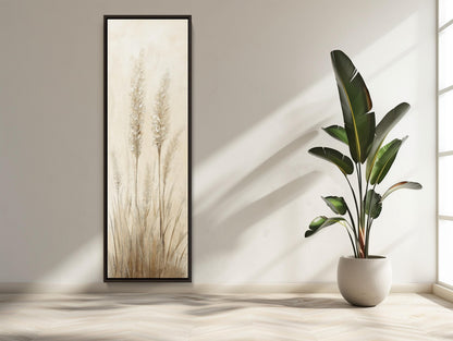Wild Grass canvas wall art shown in a styled room